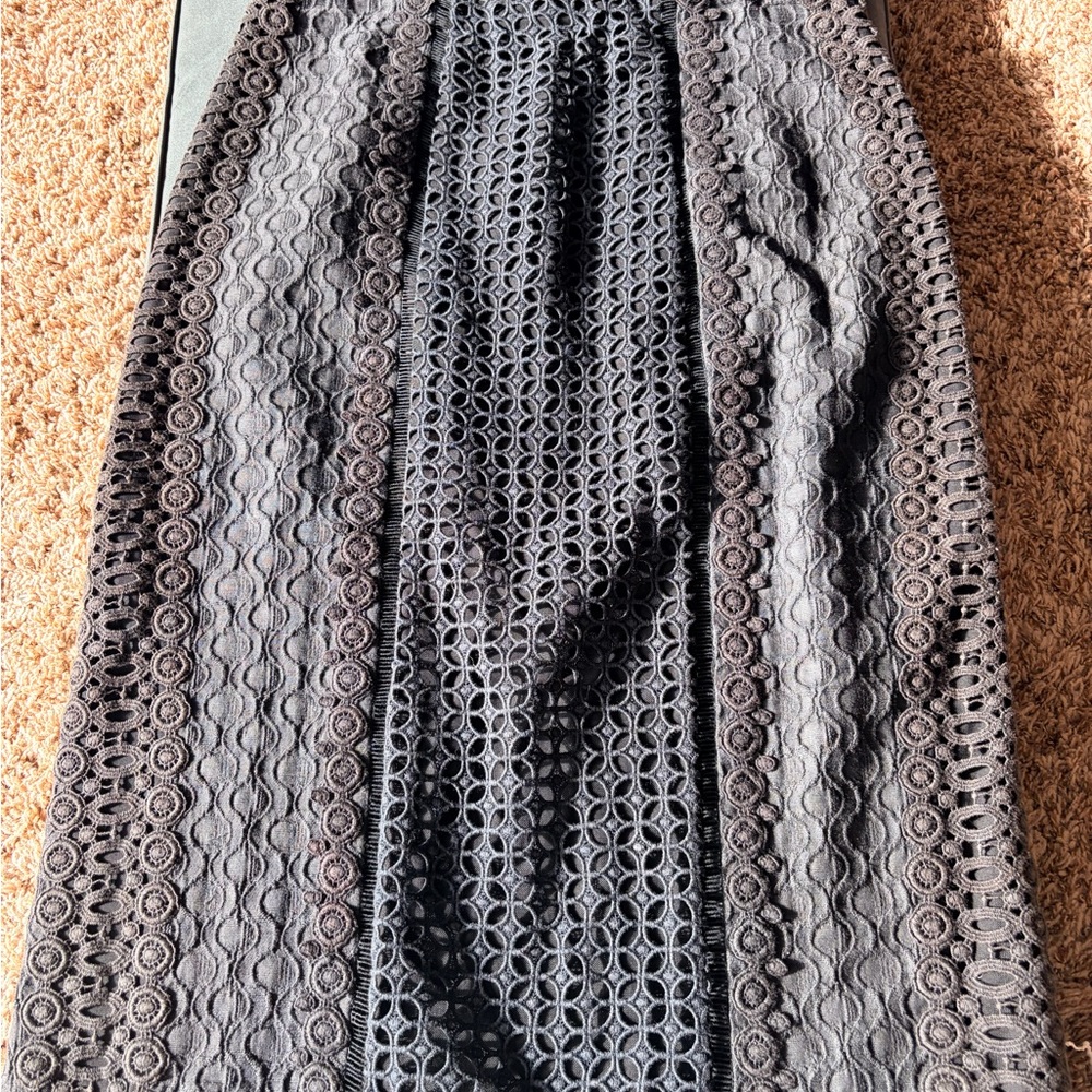 Rebecca Taylor Charcoal Lace Maxi Skirt
